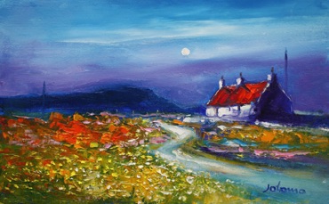Summer moonlight on the Kilberry Road Argyll 10x16